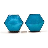 Stud Earrings Set, Geometric Hexagon, 10 mm, Hexagon Studs for Women Men, Handmade, Stainless Steel Posts for Sensitive Ears Studs, Lightweight Vibrant Geometric Color Dot Earrings by Candi Cove Designs