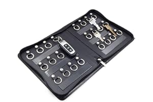 OFFIDIX Portable Zippered Key Case,Leather Portable Key Cabinet 24 Key Hooks Key Organizer,Manager & Landlord Key Holder, Bus