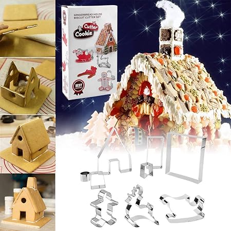 Biscotti Per Albero Di Natale Quanto Durano.Keepingcoox Set Di Formine Per Biscotti 3d Gingerbread House Di Natale Slitta Alci Omino Di Pan Di Zenzero Kit Taglierina Per Ritagli Festivi Iacciaio Inossidabile Confezione Regalo Colorata Amazon It Casa E