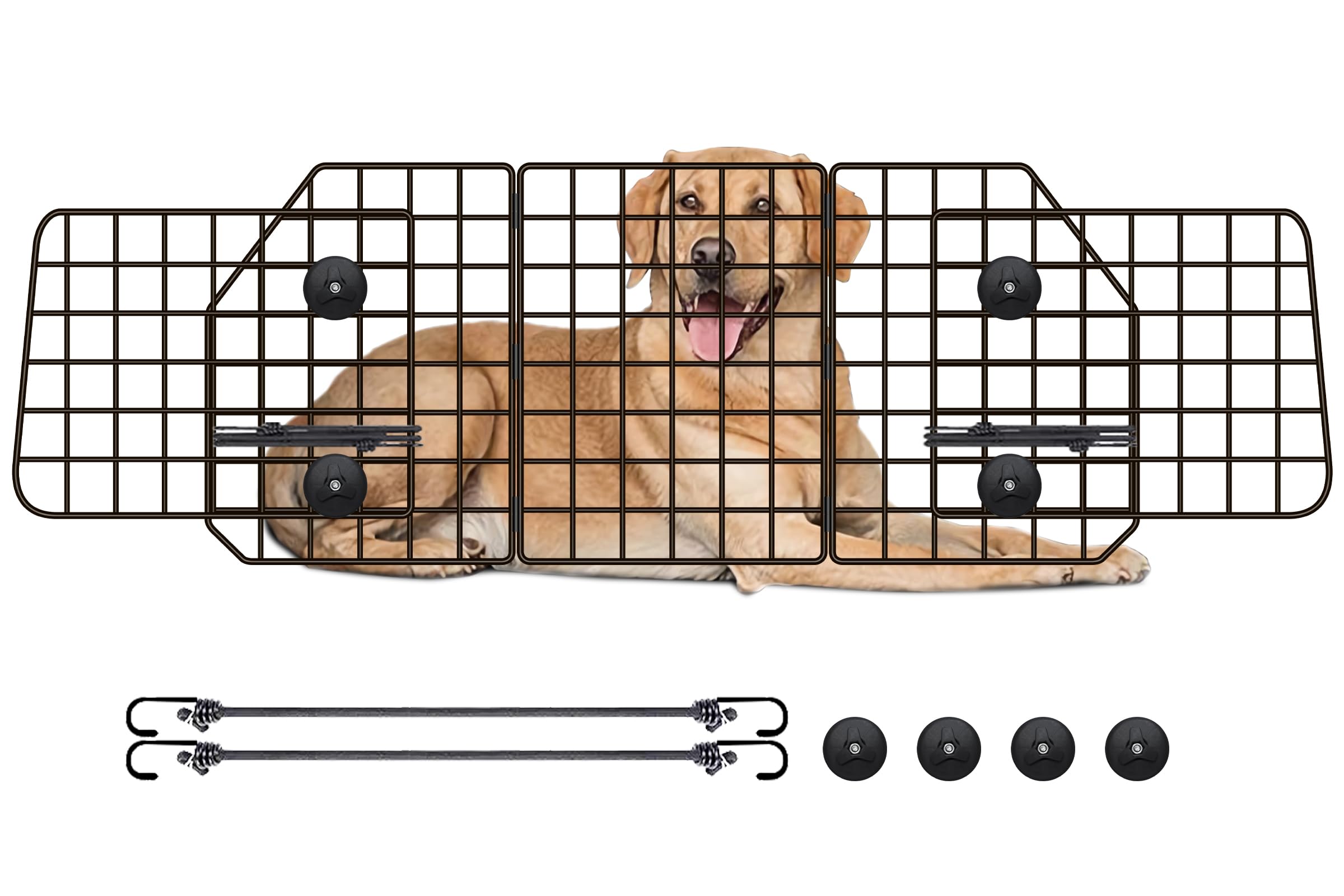 Photo 1 of Gtongoko Dog Car Barriers for SUVs, Vehicles, Cars, Trucks, Upgraded Adjustable Heavy-Duty Wire Mesh Pet SUV Barriers Universal-Fit, Car Accessories Safety Travel, 2pcs 51.2In Elastic Ropes Included