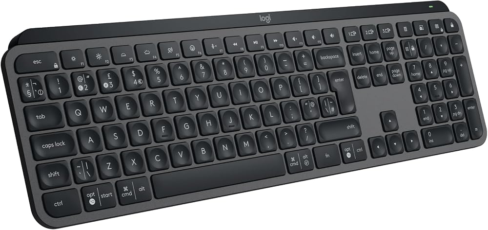 Logitech MX Keys S Graphite Wireless Keyboard Bluetooth Backlit Programmable