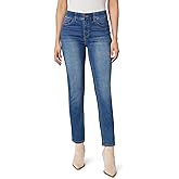 Angels Forever Young Womens 360 Sculpt Mid-Rise Straight Ankle Jeans