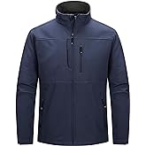 33,000ft Men's Lightweight Softshell Jacket Warm Fleece Lined Windbreaker Waterproof Soft Shell for Outdoor Hiking