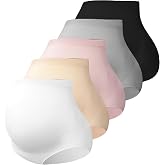 Angelhood Maternity Underwear Over Bump, Seamless Maternity Support Panties, Plus Size, Multi Pack