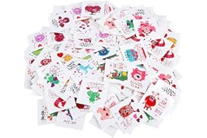 RUODON 216 Pieces Valentines Tattoos 24 Designs Temporary Tattoos Stickers Valentine Themed Assorted Styles for Valentine's Day Exchange Gifts Valentines Party Decor Favors School Teacher's Prizes