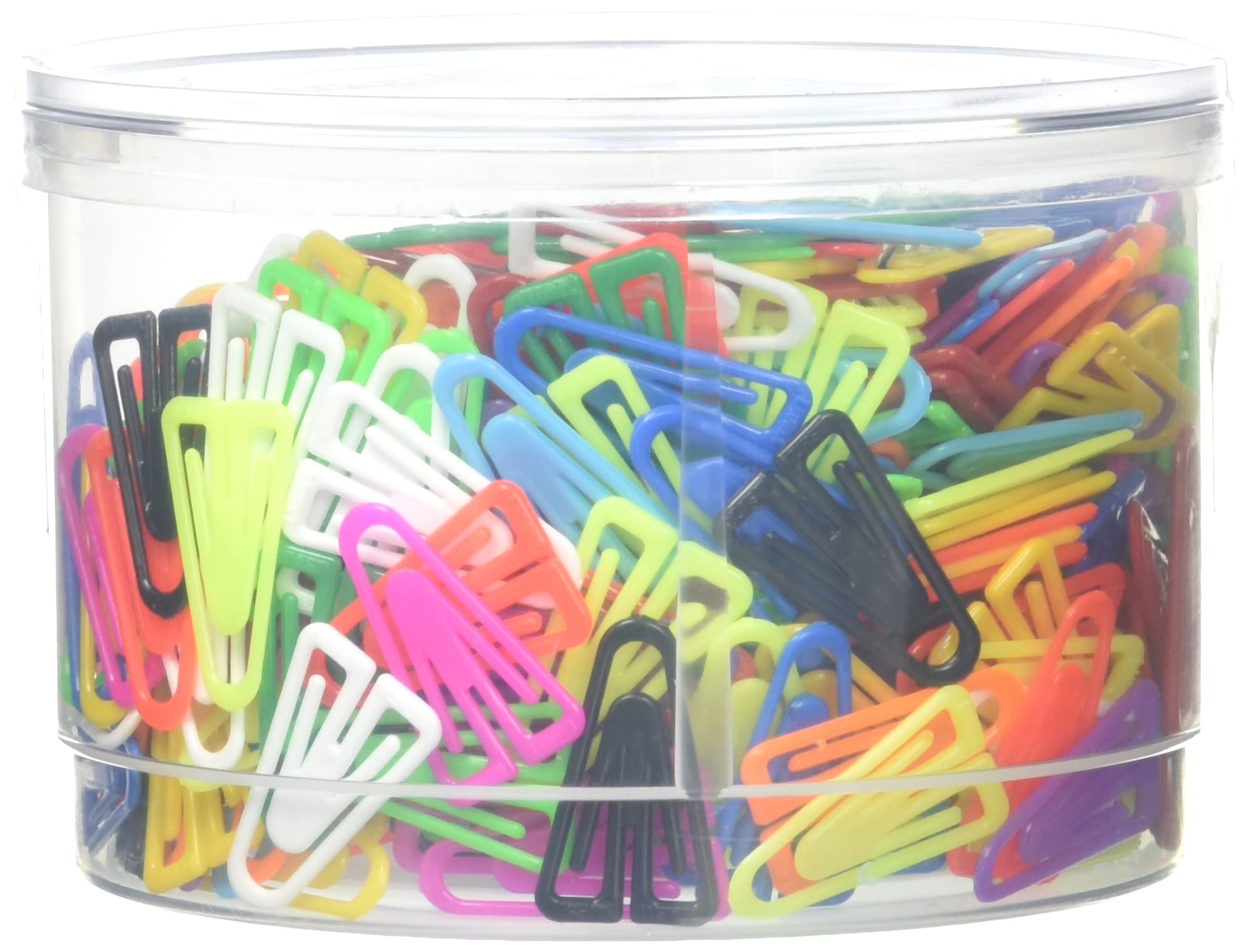 Laurel Plastiklips Reusable & Recyclable Paperclips - Assorted 25mm Tub of 500