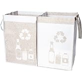 REFARICO Recycle Waste Bag for Kitchen Home- Indoor Recycling Bins Trash Sorting Organizer, Reusable and Waterproof, Yellow, 2 Pack