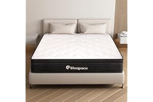 elitespace Queen Size Mattress,10 Inch Grey Memory Foam Hybrid Queen Mattresses in a Box,Individual Pocket Spring Breathable Comfortable for Sleep Supportive and Pressure Relief, CertiPUR-US.