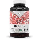 Hibiscus USDA Organic 120 Capsules | High-Potency Natural Supplement | Certified Organic Vegetarian Capsules and Organic Hibiscus (Hibiscus Sabdariffa) Dried Flower (120 Capsules)