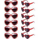 12 Pack Neon Colors Heart Shape Party Favors Sunglasses Unisex Wholesale