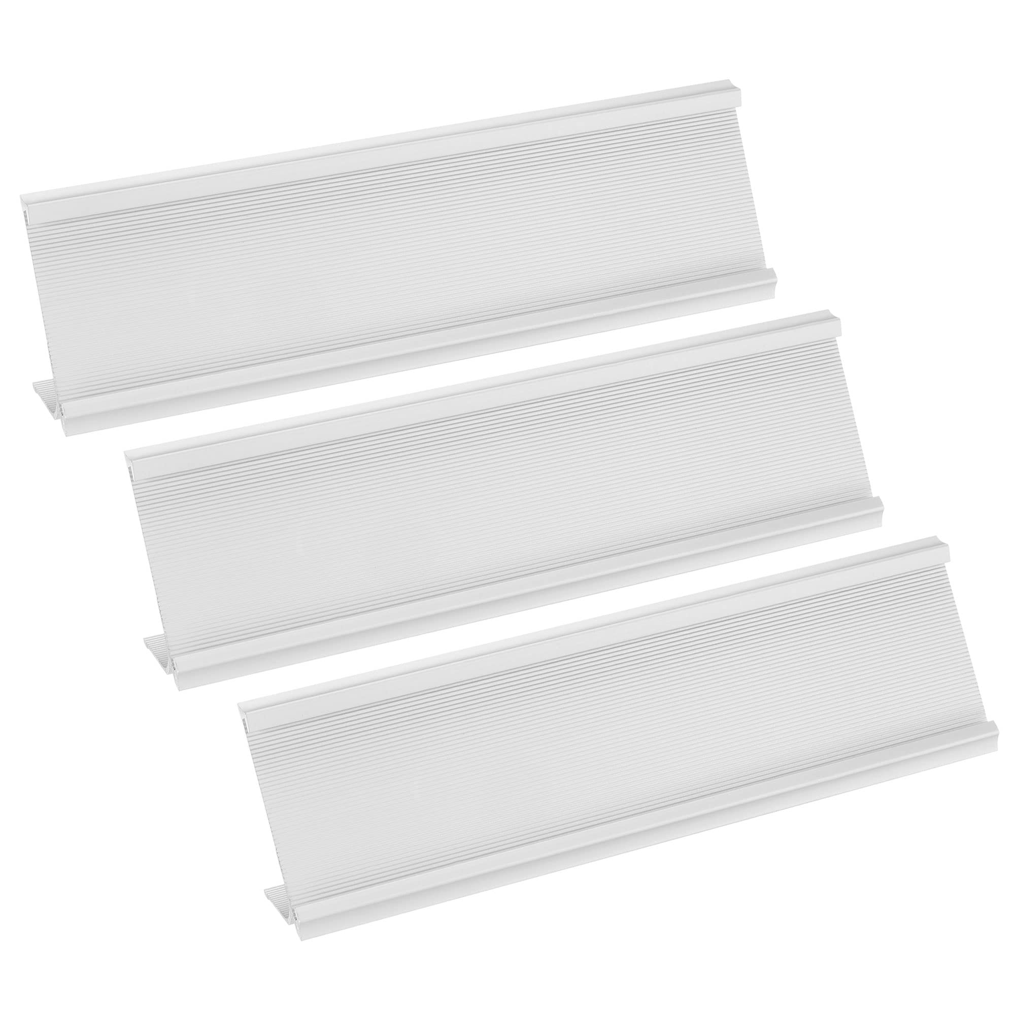 PATIKIL 2 x 7.8inch Aluminum Name Plate Holder, 3Pcs L Type for Desk Office Business Door Sign Holder Silver Tone