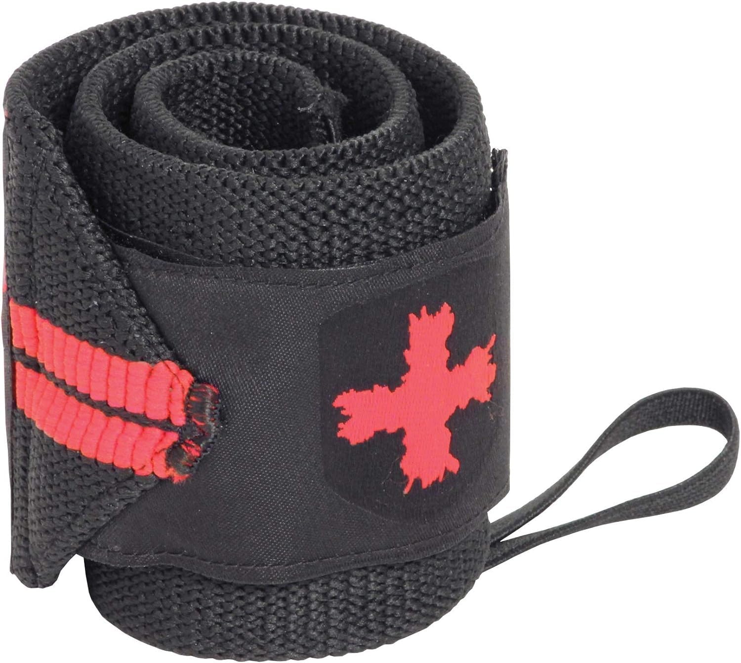 Photo 1 of Harbinger Red Line 18-Inch Weightlifting Wrist Wraps for Men and Women (Pair), Black/Red