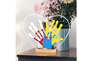 Blevla Family Handprint Kit - Baby Hand and Footprint Kit, Gift for New and Expecting Parents - Family Gifts Ideas - DIY Craft Newborn Keepsake Baby Shower Gifts - 4 Non-Toxic Paints (Heart)