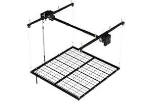 IDEALHOUSE Overhead Garage Lift Storage Rack, 4x4 ft Heavy-Duty Ceiling Mounted Organizer, Steel Garage Ceiling Rack with 350