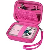 Carrying & Protective Case for Digital Camera, AbergBest 21 Mega Pixels 2.7" LCD Rechargeable HD/Kodak Pixpro/Canon PowerShot ELPH 180/190 / Sony DSCW800 / DSCW831 Cameras for Travel - Rose Red