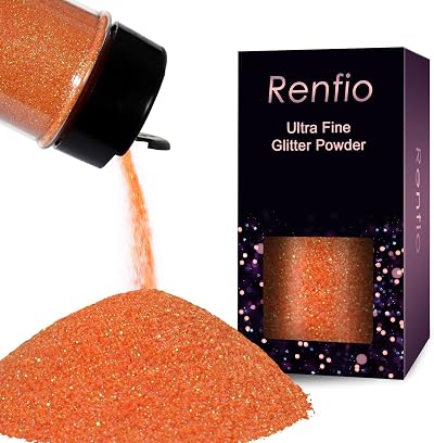 Renfio Iridescent Ultra Fine Glitter Powder 50g Orange Resin Crafts