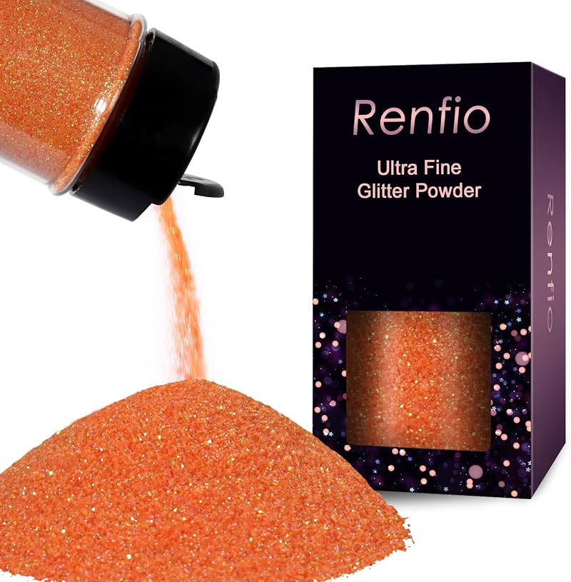 Renfio Iridescent Ultra Fine Glitter Powder 50g Orange Resin Crafts