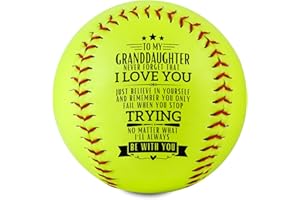 CybGene Softball Gifts for Granddaughter Girls from Grandma Grandpa Grandparents for Birthday Graduation Christmas, Printed Softball Ball 12" - to My Granddaughter