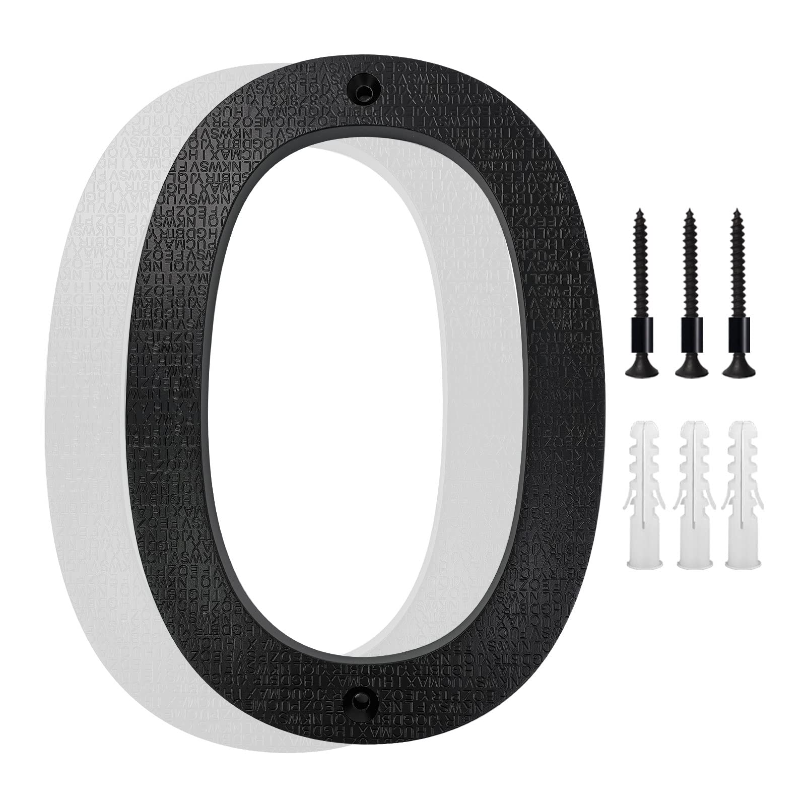 Photo 1 of 8’’ Modern Floating House Numbers for Outside, Large Black Shadow Home Number with Nails Kit & Template, Easy to Be Mounted for Exterior House Address, Garage Gate, Street, Farmhouse, Number 0