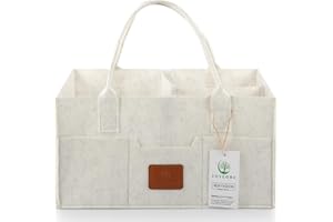 Tuyeabc Baby Diaper Caddy - Enlarge Nursery Storage Bin and Car Organizer for Diapers and Wipes - Storage Basket for Newborn Essentials, Gift for Baby Shower and Registry Must