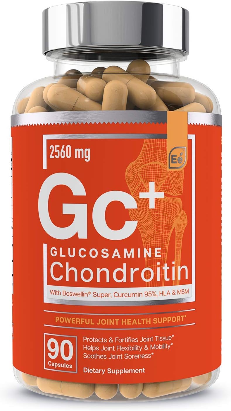 Amazon Com Glucosamine Chondroitin Msm Boswellia Serrata Hyaluronic Acid Supplement Essential Elements Joint Support Antioxidant Supplement For Flexibility 90 Capsules Health Personal Care