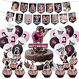 Harry Edward Styles Birthday Party Decorations and Supplies Includes Birthday Banner, Balloons，Cupcake Toppers，Cake Topper Pa