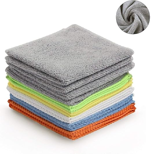 12Pcs Microfiber Towel Auto Cleaning Washing Drying 16" X 16" Green