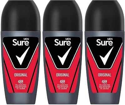 Sure Antiperspirant Roll On Original 48H Sweat Odour Protection Men 50ml Pack