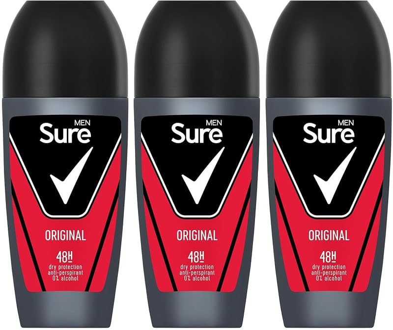 Sure Antiperspirant Roll On Original 48H Sweat Odour Protection Men 50ml Pack