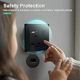 BSEED Single Switched Socket with USB C USB A UK 1 Gang 13A Black view 5