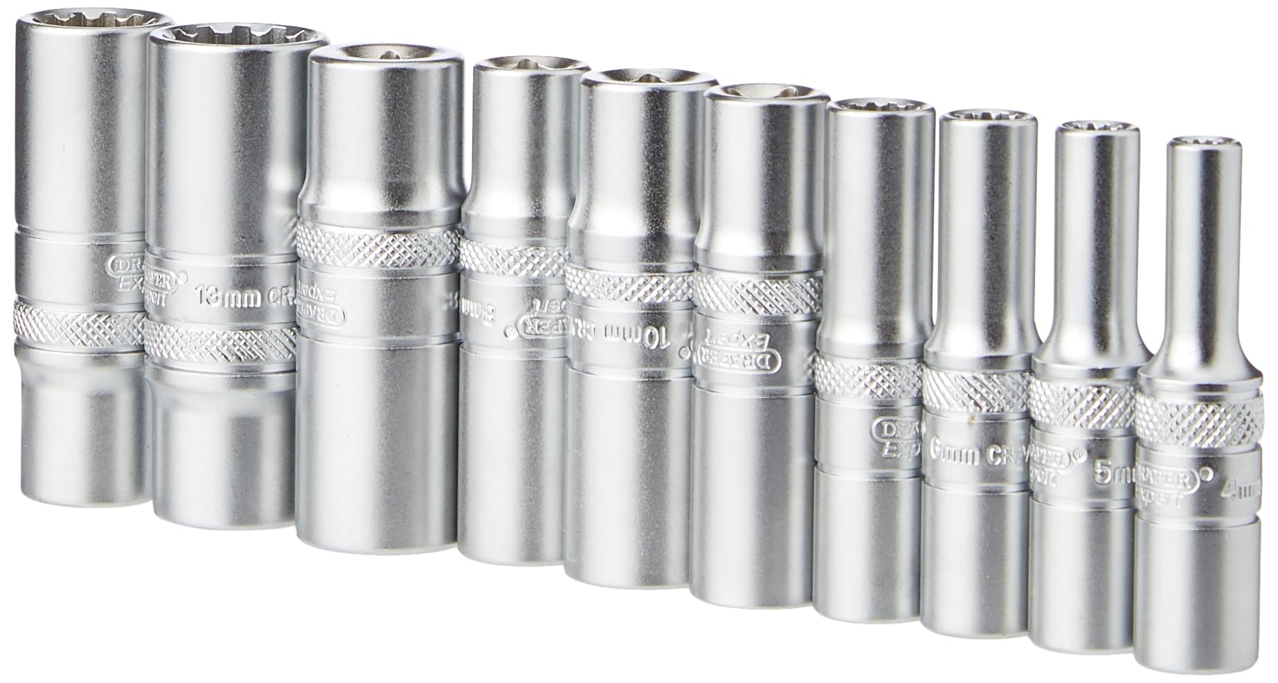 Draper 50048 1/4-Inch Metric Multi-Drive Deep Socket 10 Piece Set , Blue