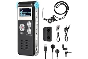 64GB Digital Voice Recorder Portable Voice Activated Recorder with USB Rechargeable, Noise Reduction, Playback, MP3 Audio Rec