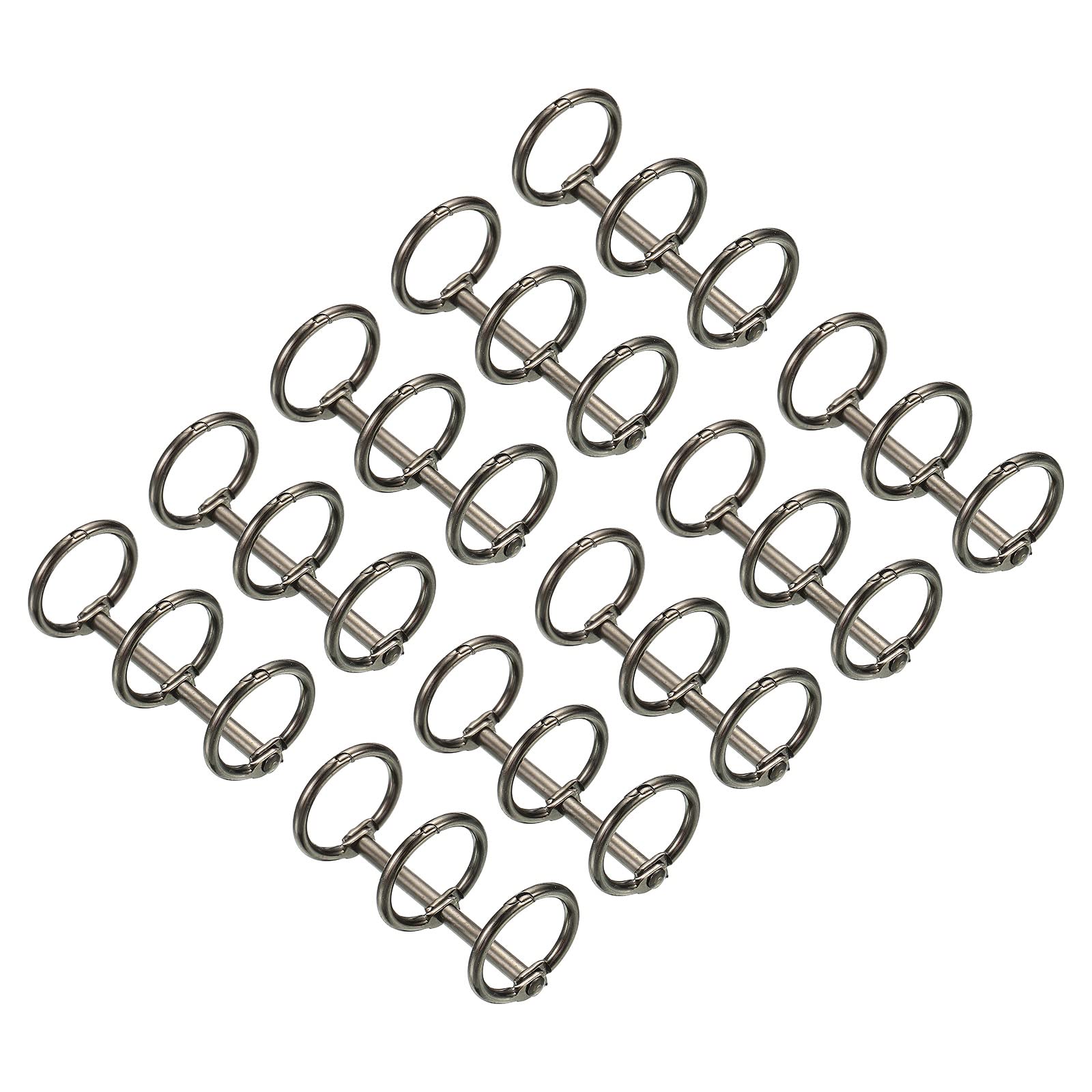 PATIKIL 0.63" Dia 3-Rings Book Rings, 10 Pack Metal Binder Rings Loose Leaf Ring Detachable for Office Desk Calendar Photo Album, Dark Grey