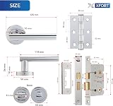 XFORT Polished Chrome Liberty Lever Bathroom Pack with T-Bar Handles 75mm Hinges view 6