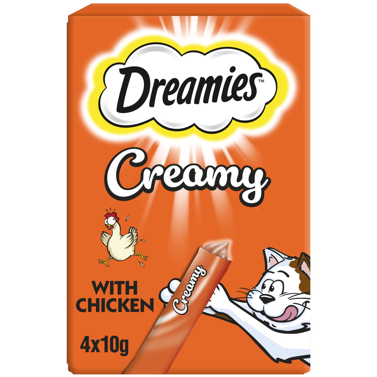 DREAMIES - Creamy Cat Treats - 11 x 40 g - Chicken - Multipack Snacks - 11 Packs