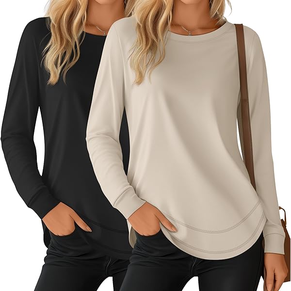 Riyiper 3 Pack Woen's Long Sleeve Sweatshirts, Crew Neck Pullover
