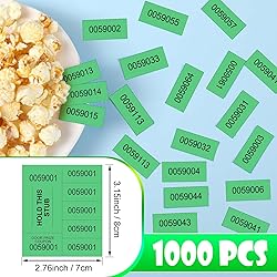 Kosiz 1000 Sheets 5 Bid Raffle Ticket Numbers