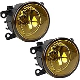 1 Pair Bumper Yellow Lens Fog Light Lamp Assemblies Driving Fog with 55W H11 Halogen Bulbs Compatible with Acura for Ford for Honda for Jaguar for Lincoln for Subaru for Suzuki Replacement