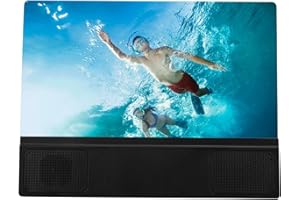 SHYEKYO 12 inch Mobile Phone Screen Magnifier, Bluetooth Speaker Included, Foldable Universal Magnifying Screen for Cell Phone, HD Video Amplifier Smartphone Stand Holder