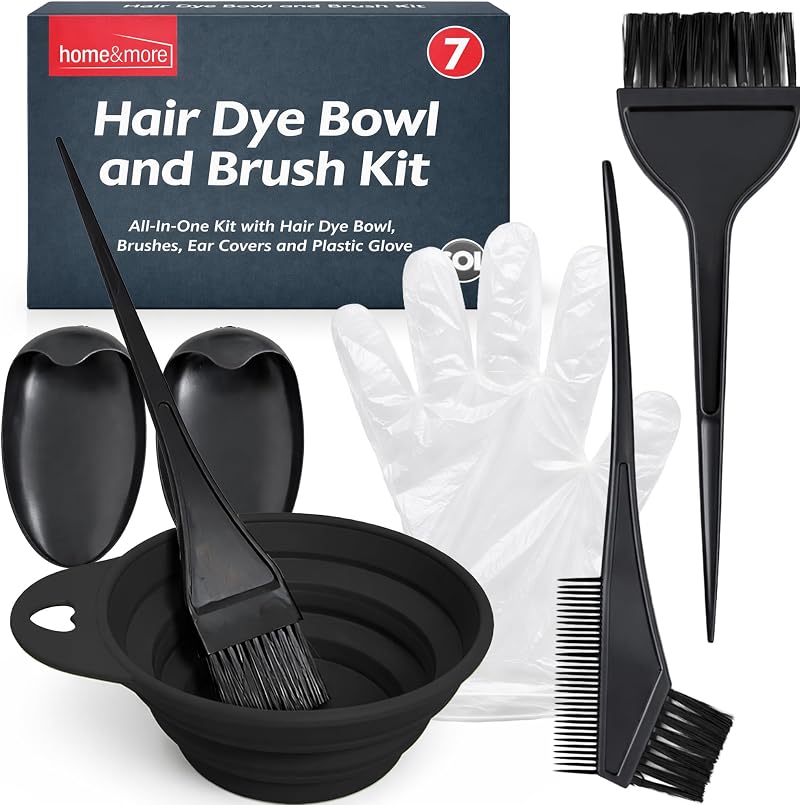 SOL 7pcs Hair Dye Bowl and Brush Kit - At-Home Colouring Set
