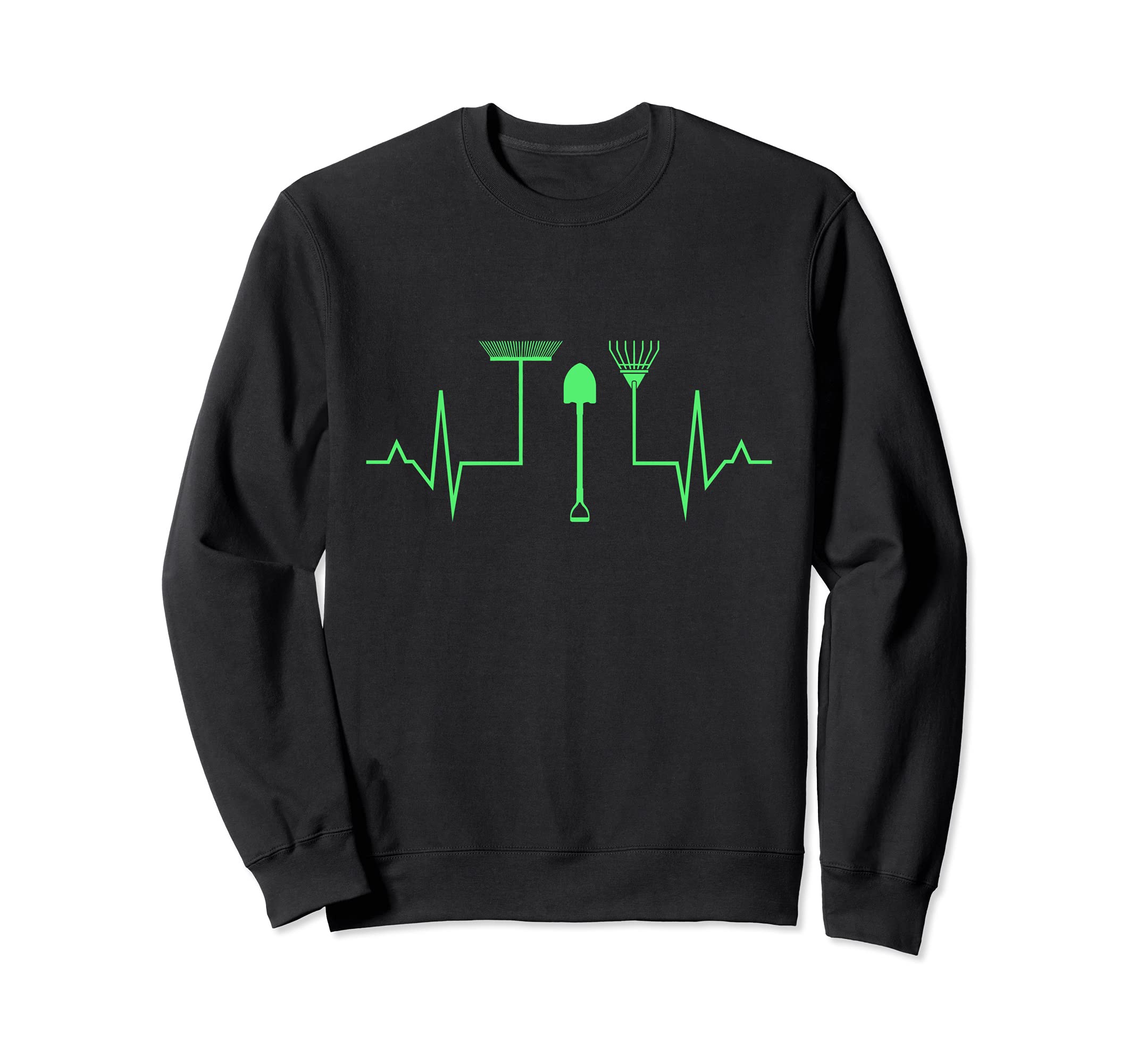 garden heartbeat ECG garden tool gardener allotment garden Sweatshirt