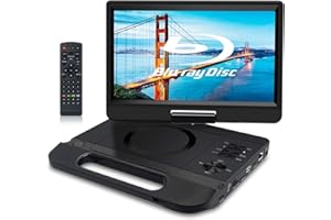 FANGOR 12.5" Portable Blu Ray Player with 10.1" 1080P Full HD Swivel Screen, Blu-ray DVD Player with HDMI Out & AV in, 4-5 Ho