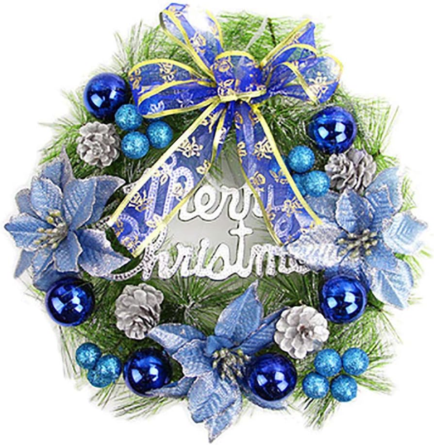 Merry Christmas Flower Wreath With Bows Front Door Decor Wreath