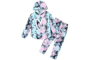 Afsmlys Kid Toddler Girl Clothes Tie Dye Hoodie Sweatshirt Little Girls Fall Pullover Hooded Pant Outfits Set