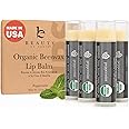 USDA Organic Peppermint Lip Balm - USA Made with Natural Ingredients, Chapstick for Dry Lips, Birthday Gifts for Her & Him, Hydrating Beauty Gifts for Women, Men, Teens & Kids, Lip Moisturizer