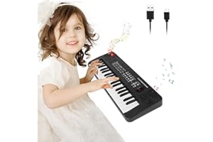 TWFRIC 37 Key Toy Piano for Kids Keyboard Piano Toys for 3 4 5 6 Year Old Electronic Piano Keyboard Musical Toys for 3+ Year Old Girls Boys Gifts (Black)