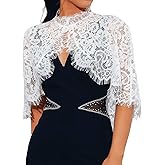 JAKAWIN Lace Capelets Wedding Shawl Wrap Formal Dressy Bridal Bolero Shrug for Women