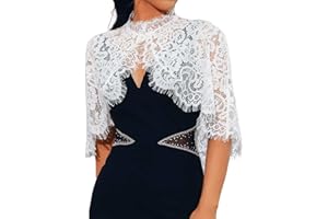 JAKAWIN Lace Capelets Wedding Shawl Wrap Formal Dressy Bridal Bolero Shrug for Women