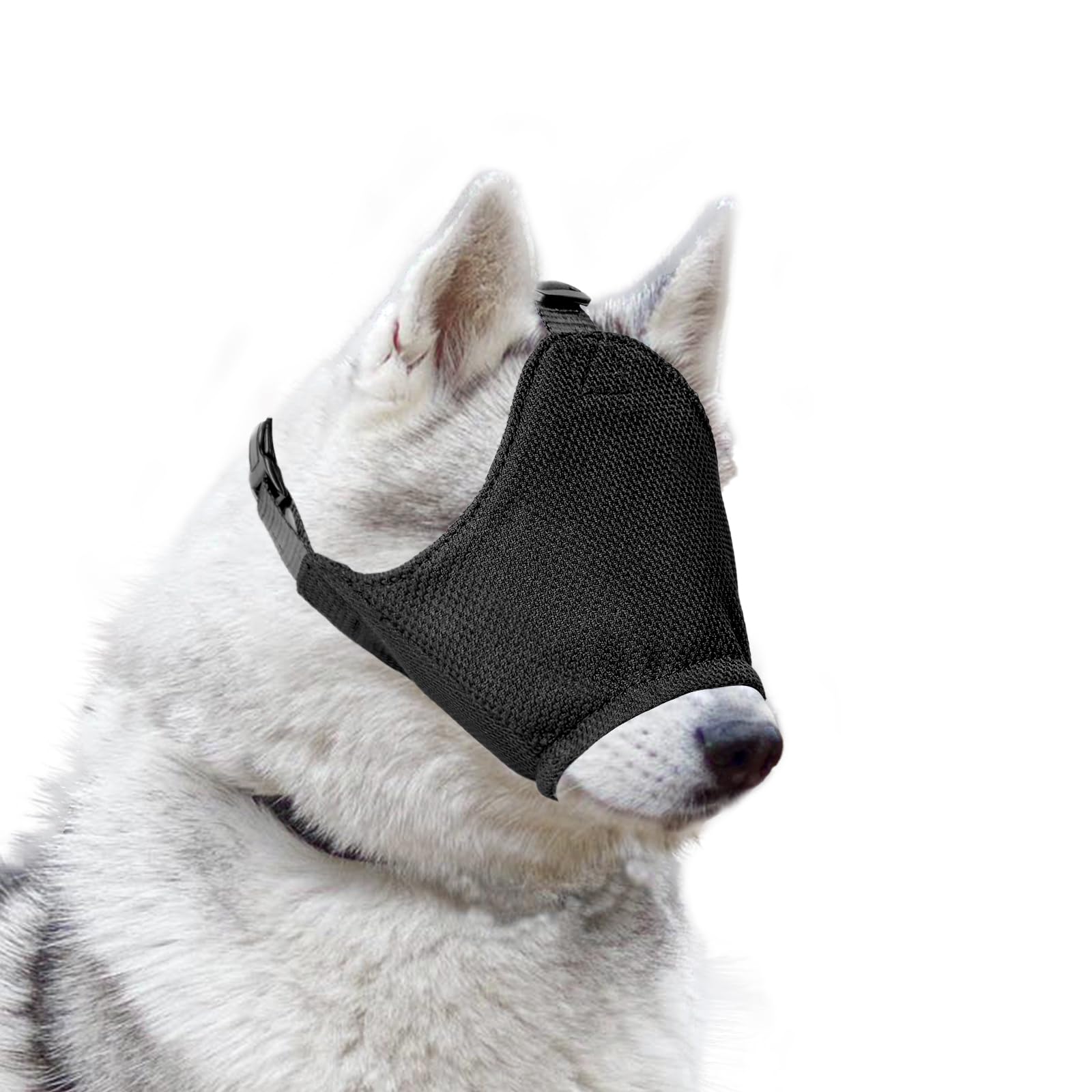 Photo 1 of Ohcozzy Dog Calming Cap Eye Mask with Soft Flexible Fabric, Adjustable Pet Mask Muzzle for Dogs Grooming Anti Car Sickness(S,Black)