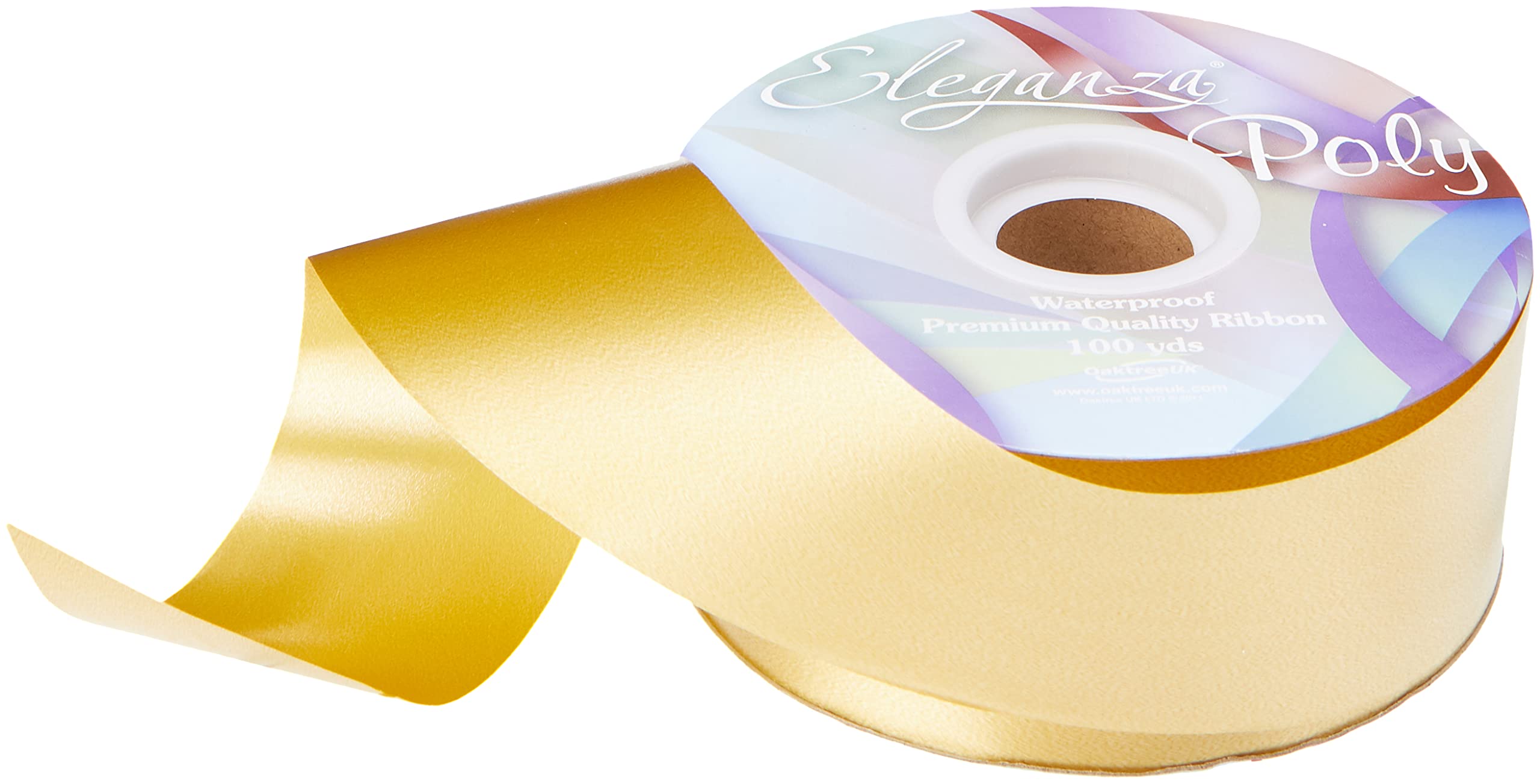 Eleganza 1 x Waterproof Poly Ribbon, Gold, 50 mm x 91 m